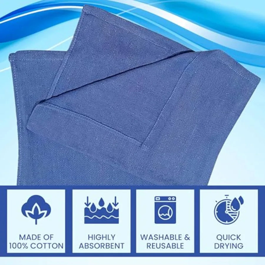 Shop Towels | Cotton Towels | Blue Multipurpose | Bulk Pack