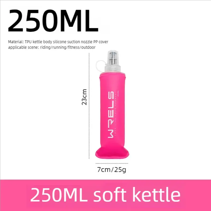 WRELS Soft Folding Water Bottle Collapsible Silicone Outdoor Sport Traveling Camp Hiking Cycling Running TPU Portable Water Bag from PriceLows™