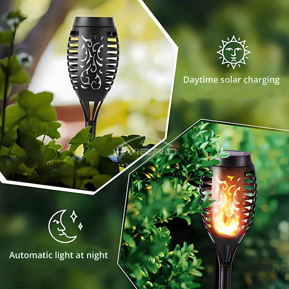 1/2/4/6/8/10PCS 12LED Solar Flame Torch Light Flickering Light Waterproof Torches Decoration Outdoor Lawn Yard Patio Floor Lamp from PriceLows™