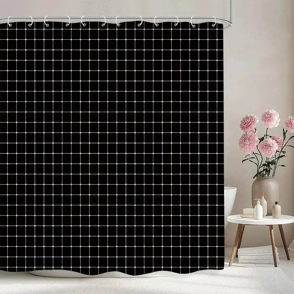 Solid Colour Chevron Shower Curtain Black White Lines Geometric Shapes Simple Modern Style Polyester Bath Curtain Bathroom Decor from PriceLows™