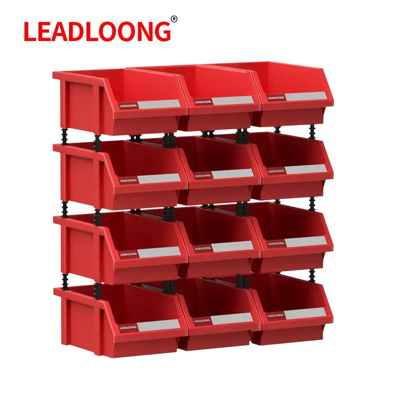 LEADLOONG X1 12pcs 180*120*80mm/7.09*4.72*3.15inch Plastic Stackable Storage Bins Small Tool Component Box for Garage from PriceLows™