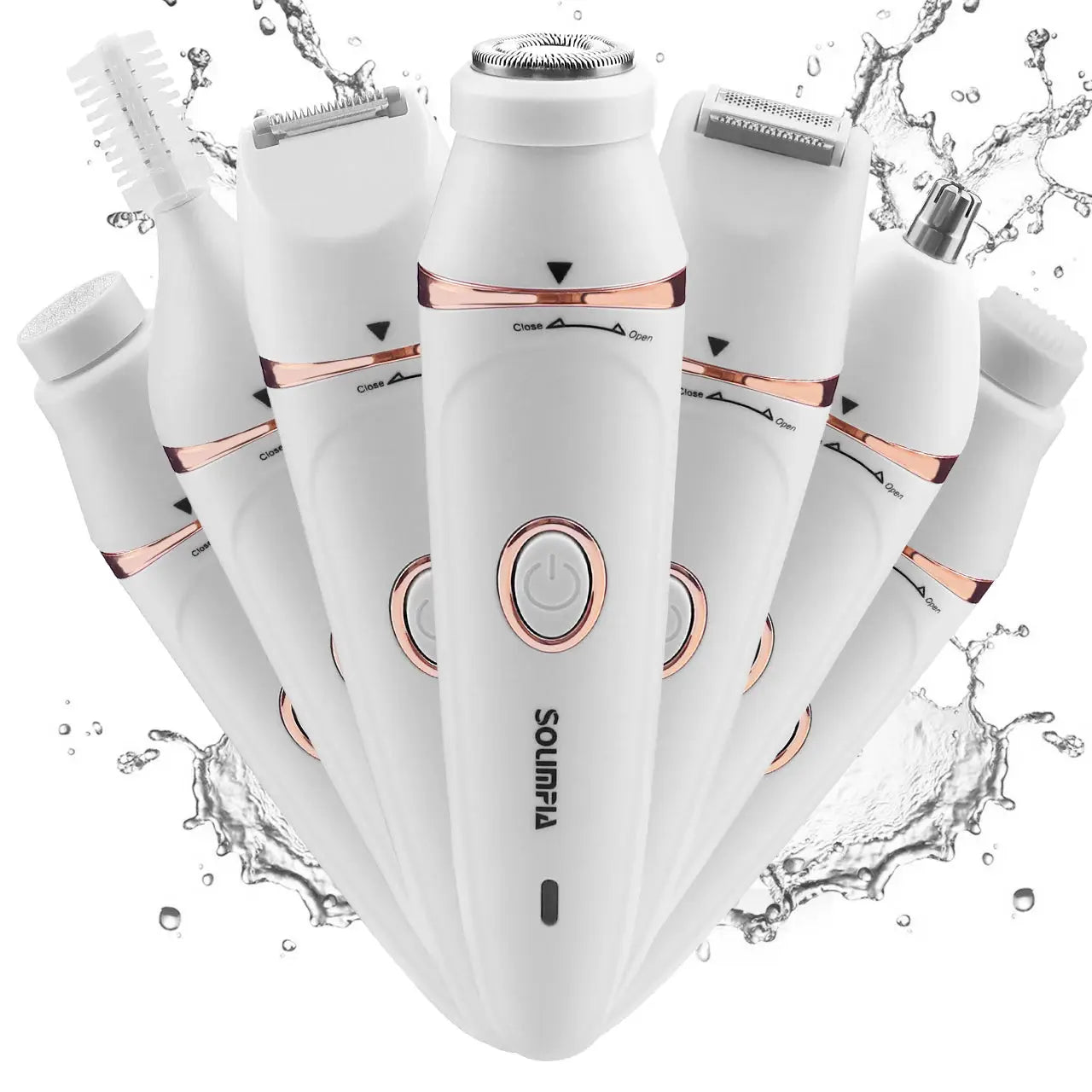 Solimpia Electric Epilator | 7 Function Rechargeable | Dry Wet Hair Removal