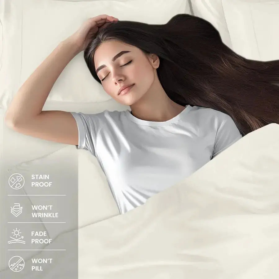 King Sheet Set 4 Piece Bed Sheets for King Size Bed, Soft and Breathable Microfiber, Includes 1 Fitted Sheet, 1 Flat Sheet and 2 from PriceLows™