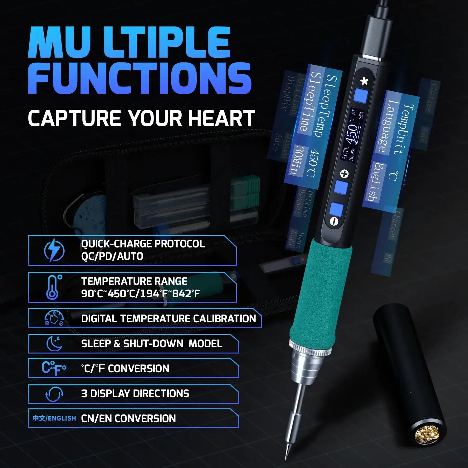 WEP 100W 20VDC 928D-IV-PRO Soldering Iron Kits With Adapter USB Type-C Charging Mini Welding Tools 928D-IV 60W Solder Station from PriceLows™