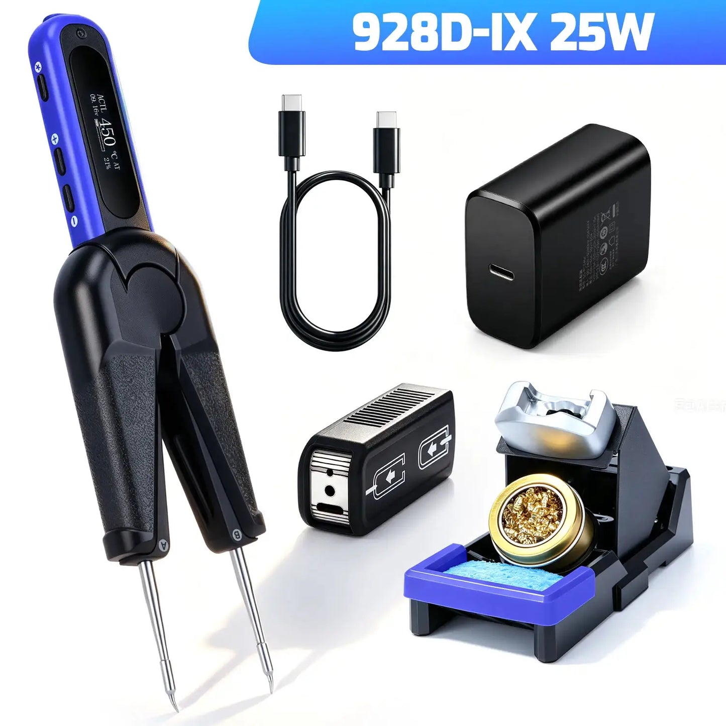Portable Hot Tweezer Soldering Station 25W/60W Optional WEP 928D-IX Soldering Iron Kit For Precision DIY Hand Tool Support PD/QC from PriceLows™