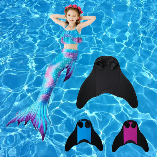 Mermaid Monofin, Swim Fin for Kids Mermaid Tail Girl Snorkel Fins Swim Flippers Full Foot Water Sports Enthusiasts Diving Fins from PriceLows™