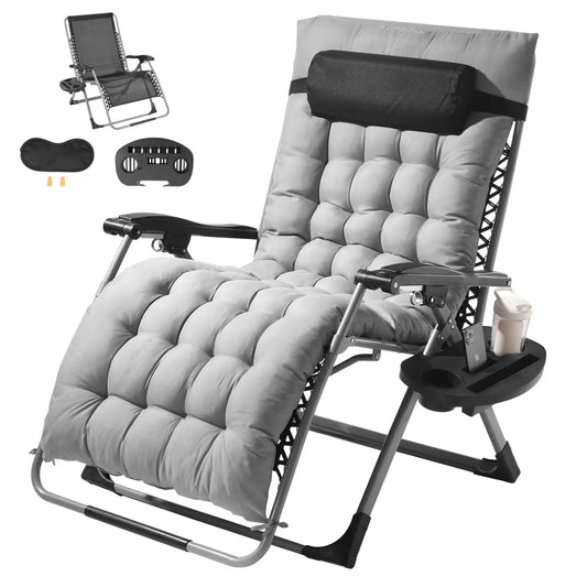 SucceBuy Zero Gravity Chair Zero Gravity Recliner Lounge Chair Adjustable Anti Gravity Chair with Cushion Footrest and Cupholder from PriceLows™