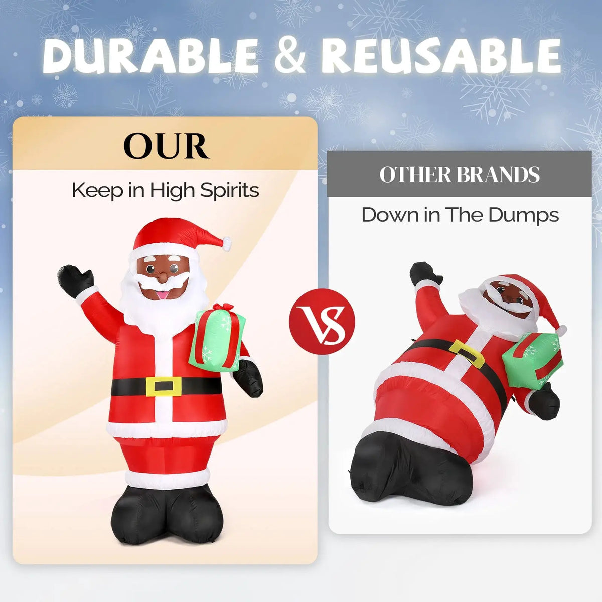 Christmas Inflatable Santa | 7 Ft With Led Lights | Outdoor Yard Decor