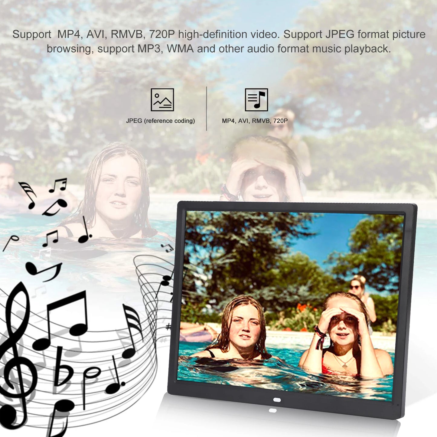 Digital Photo Frame | 15 Inch Display | 1024x768 Resolution | 100V-240V