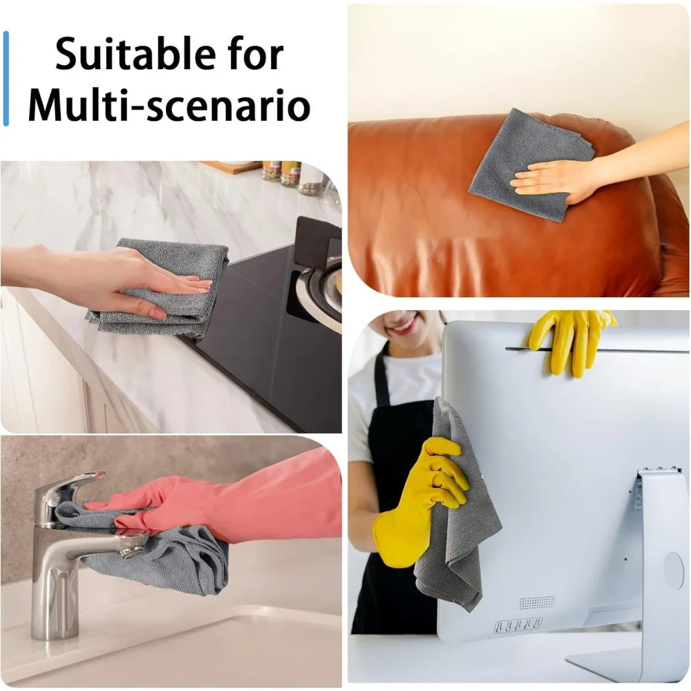 Microfiber Cleaning Cloths | 20 Pack | Tear Away Towels | Grey