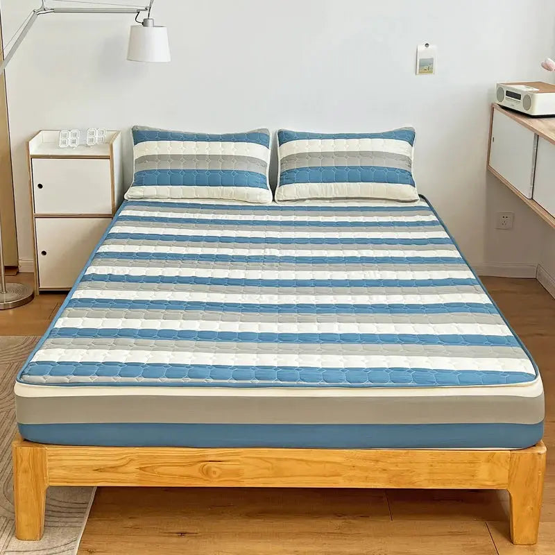 Quilted Fitted Mattress Cover | Anti Mite | Breathable Cotton | Queen King