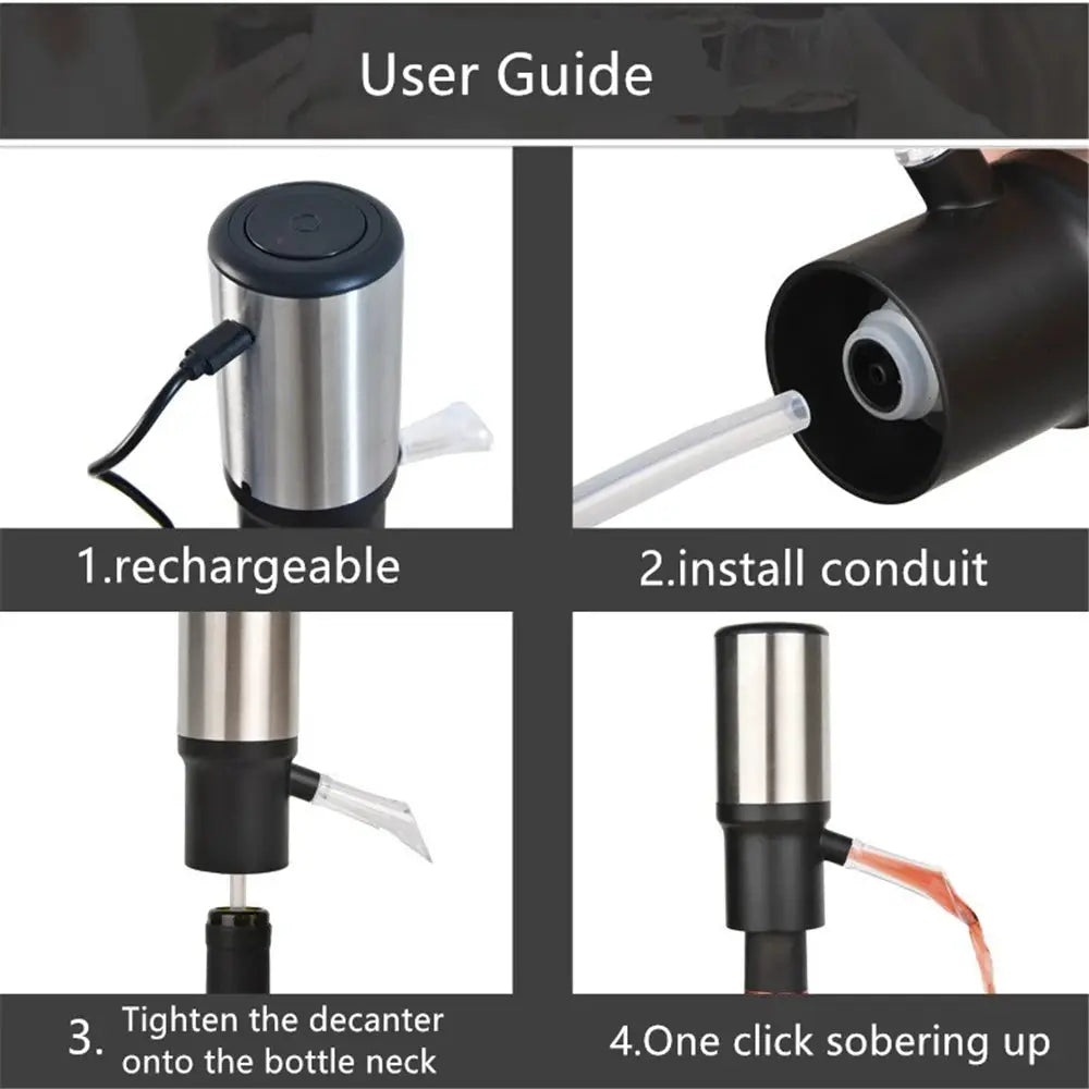Smart Electric Wine Aerator One Touch Whisky Decanter USB Rechargeable Red Wine Dispenser Quick Wine Pourer For Bar Family Party from PriceLows™