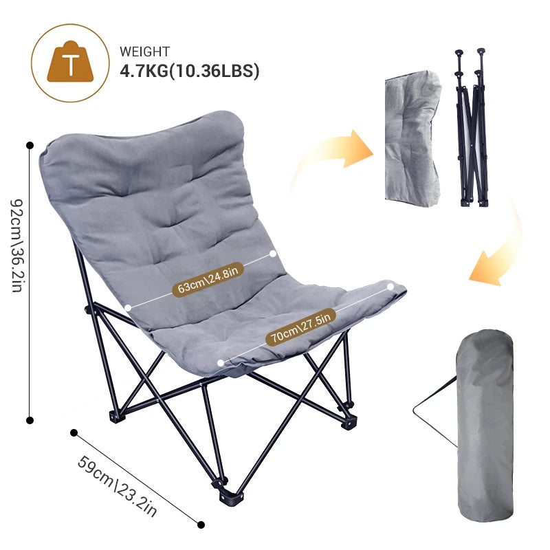 Butterfly Chair | Seat Width 27.5 Inches | Carbon Steel Frame
