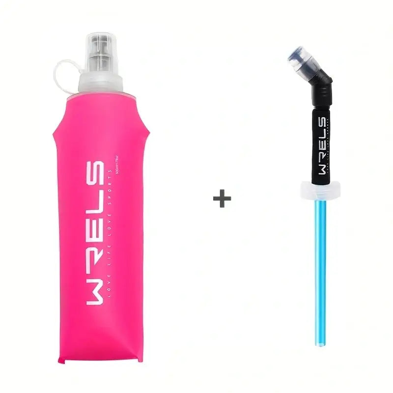 WRELS Collapsible Folding Water Bottle TPU BPA-Free Outdoor Sport Marathon Leak Proof Soft Flask Running Hydration Water Bottle from PriceLows™