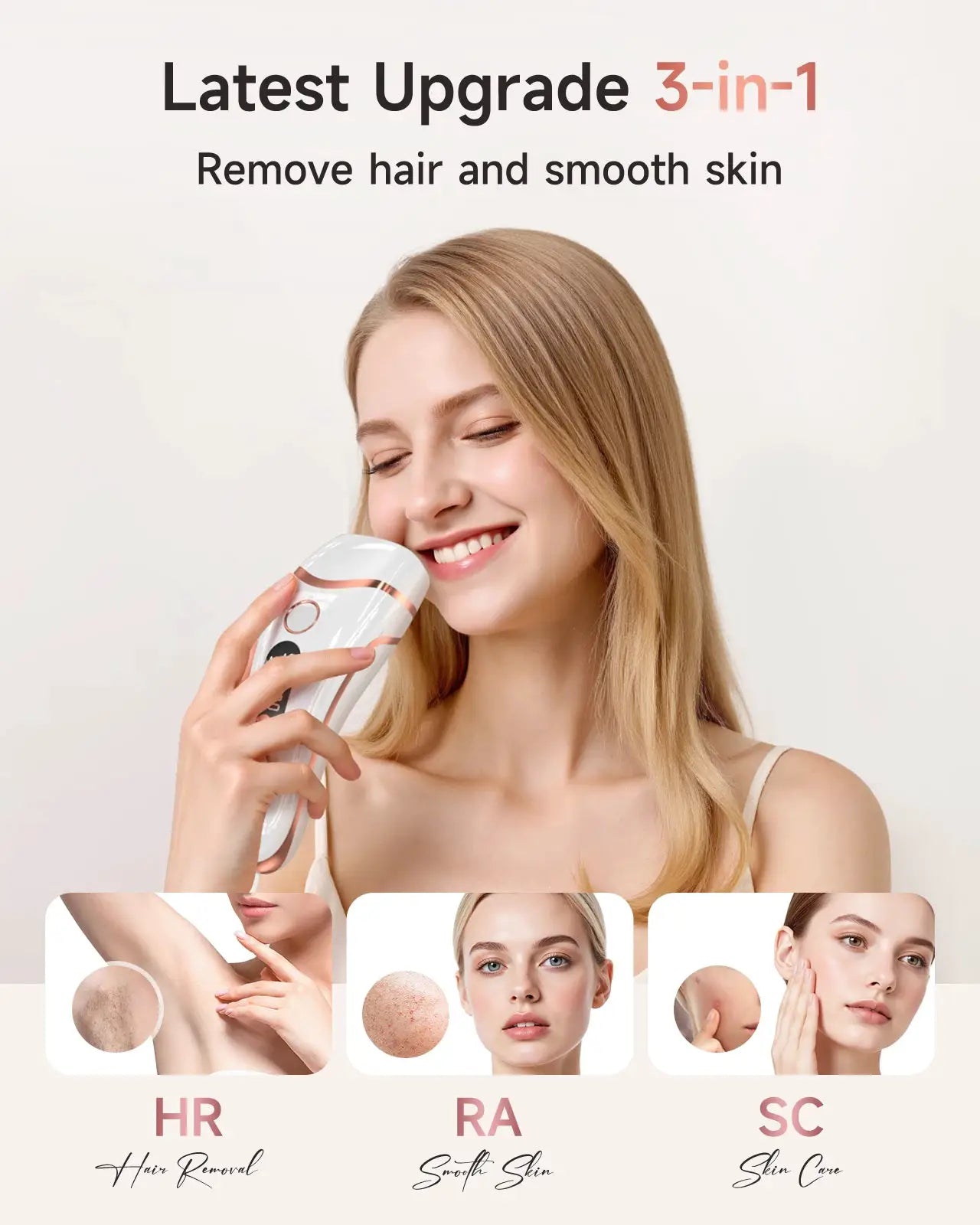 Lysmoski IPL Hair Removal Device | 9 Energy Levels | Acne Treatment | Home Use