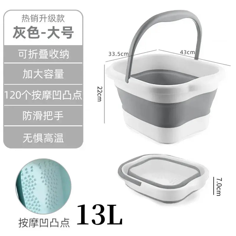 Portable Foot Soaking Tub | Deep Foldable Basin | Compact Home Spa | Large Capacity