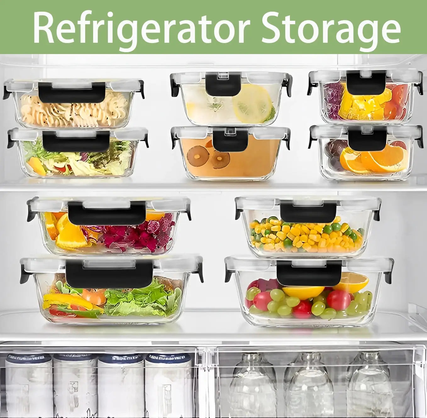 12pcs Glass Lunch Box Food Storage Containers Meal Prep Airtight Bento Boxes for Microwave Oven Freezer and Dishwasher BPA Free from PriceLows™