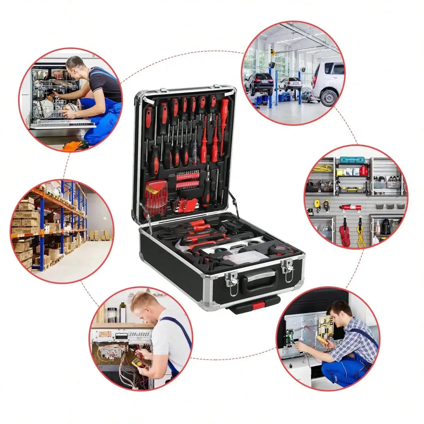 800 Piece Tool Sets For Men, Tool Box With Tools, Tool Kit With Rolling Tool Box, Complete Tool Box Set, Household Tool Set, Aluminum Trolley Case Tool Sets, Gift On Father's Day from PriceLows™