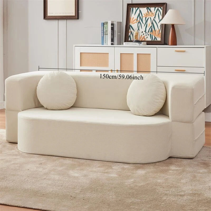 Sofa Bed | Velvet Fabric | Modular Convertible | 2 Seater