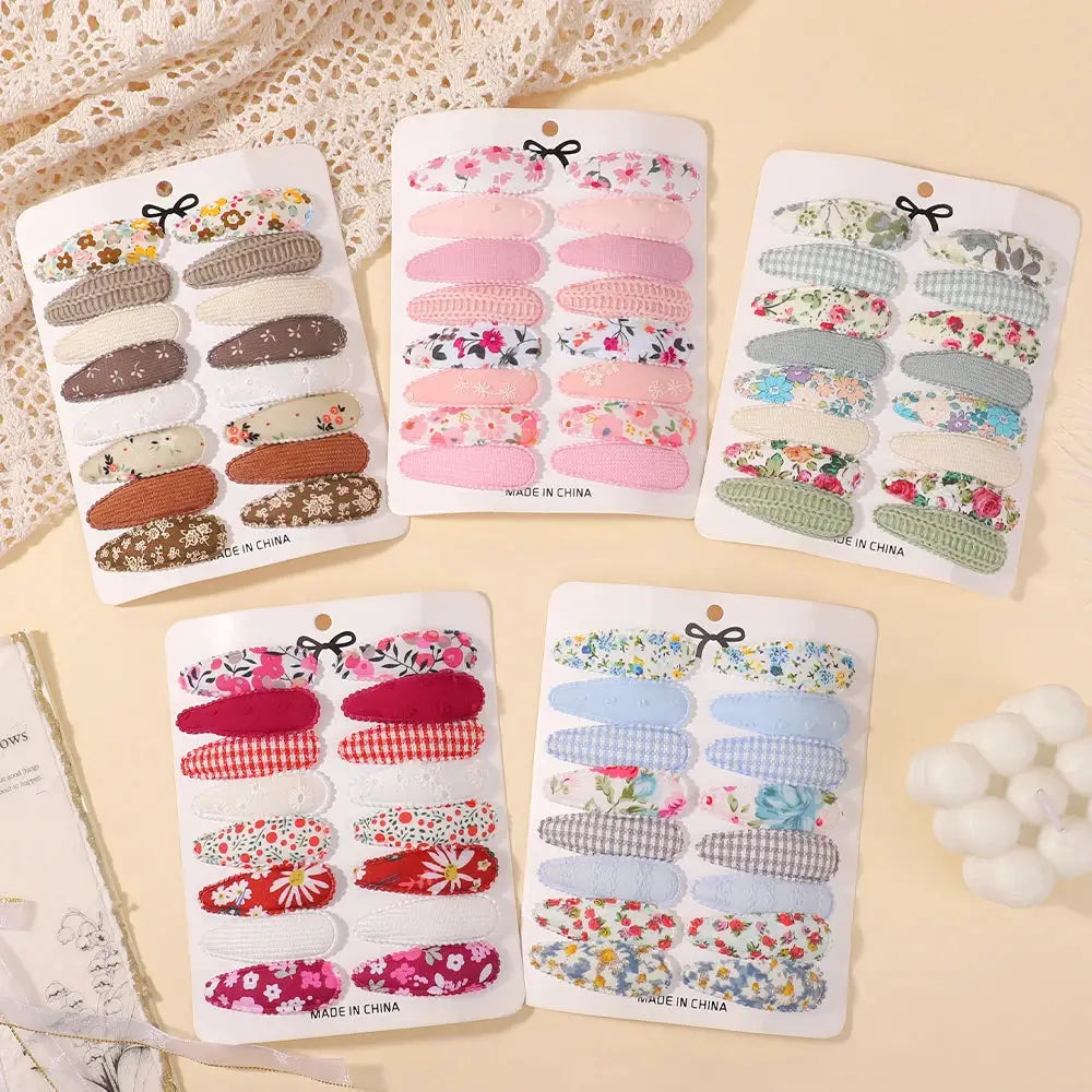 Rainbow Hair Bows | 16Pcs Colorful Set | Boutique Hairpins For Kids