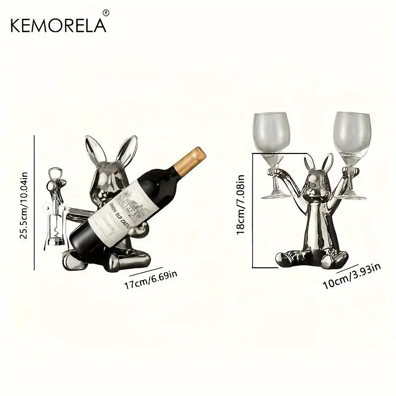 KEMORELA 1PCS Creative Rabbit Wine Rack Ornaments Ceramic Material Holiday Decoration Cup Holder Living Room Wine Rack Ornaments from PriceLows™