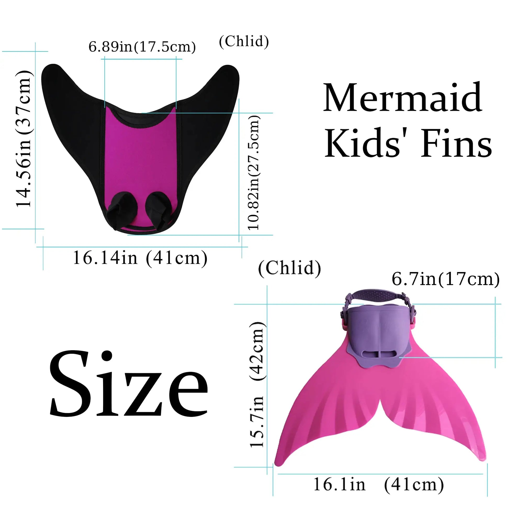 Mermaid Monofin, Swim Fin for Kids Mermaid Tail Girl Snorkel Fins Swim Flippers Full Foot Water Sports Enthusiasts Diving Fins from PriceLows™