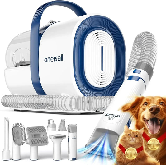Dog Grooming Vacuum | 1.5L Dust Cup | Clipper Nail Grinder And 7 Tools | Blue
