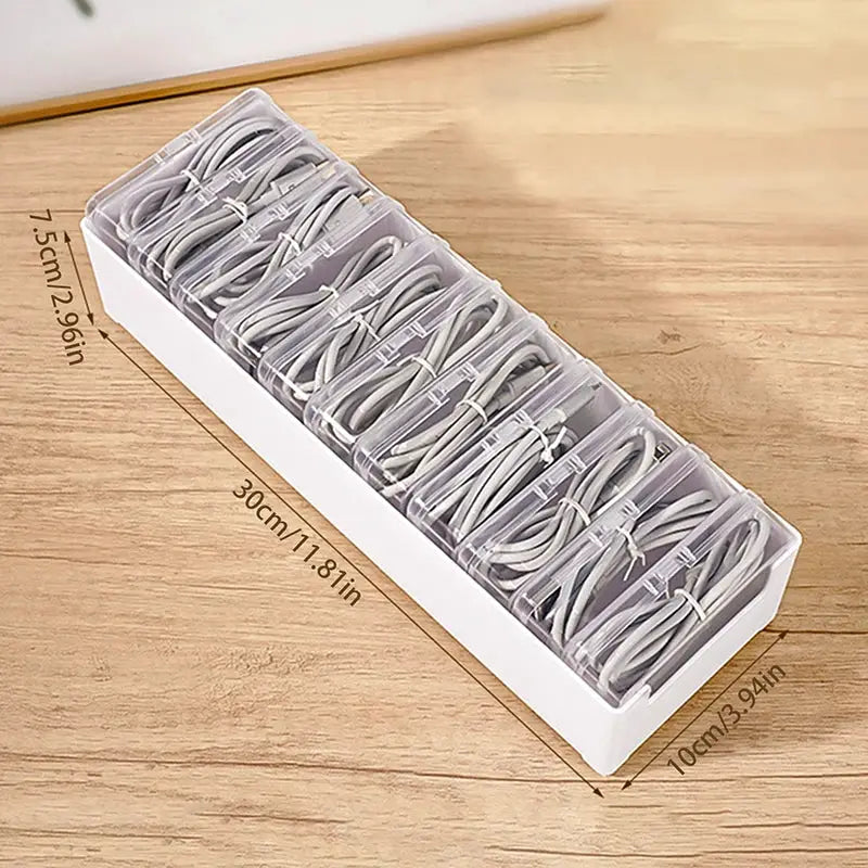1Set Data Cable Storage Box Cable Organizer Bag With Power Charging Cable Management And Desktop Cable Management Organization from PriceLows™