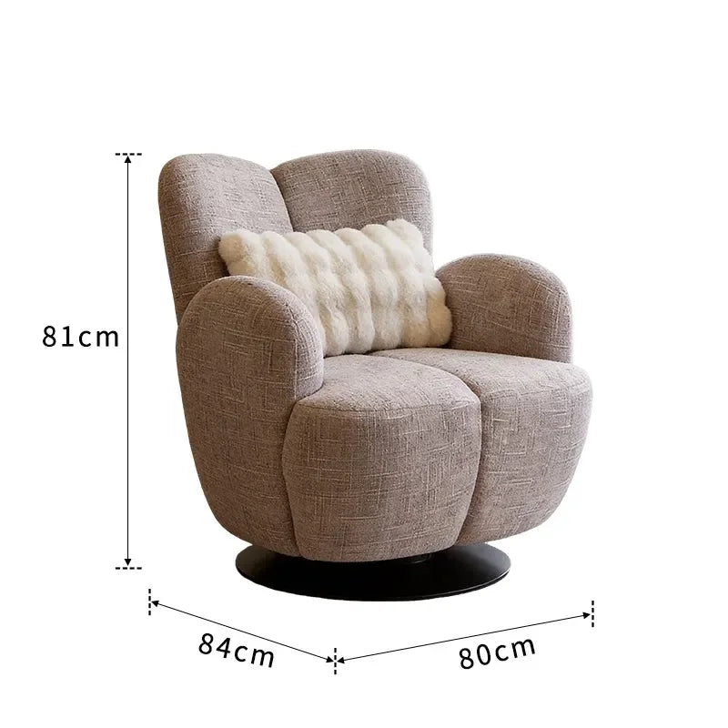 Rotating Chair | Striped Fabric | Wood Frame | Width Under 2000mm