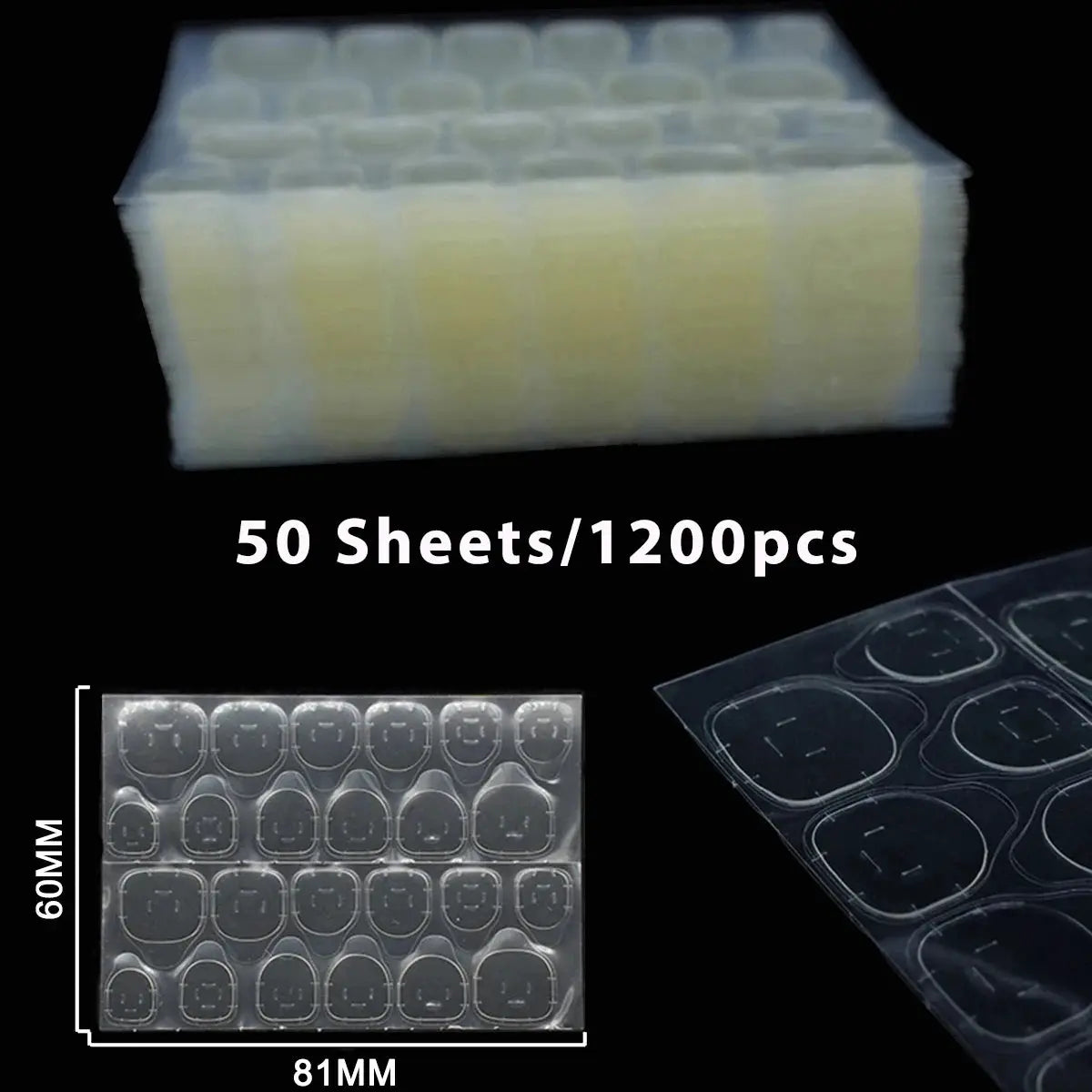 1200/600PCS Double Sided Waterproof Breathable Fake Nail Art Glue Stickers Jelly Adhesive Tabs Manicure False Tips Accessory from PriceLows™