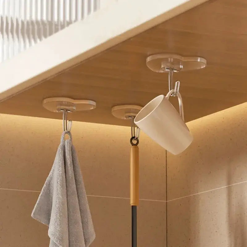 Heart Shape Transparent Hooks Non Punching Plastic Love Hangers Holder Self Adhesive Key Towel Multi-Purpose Hooks Storage Rack from PriceLows™