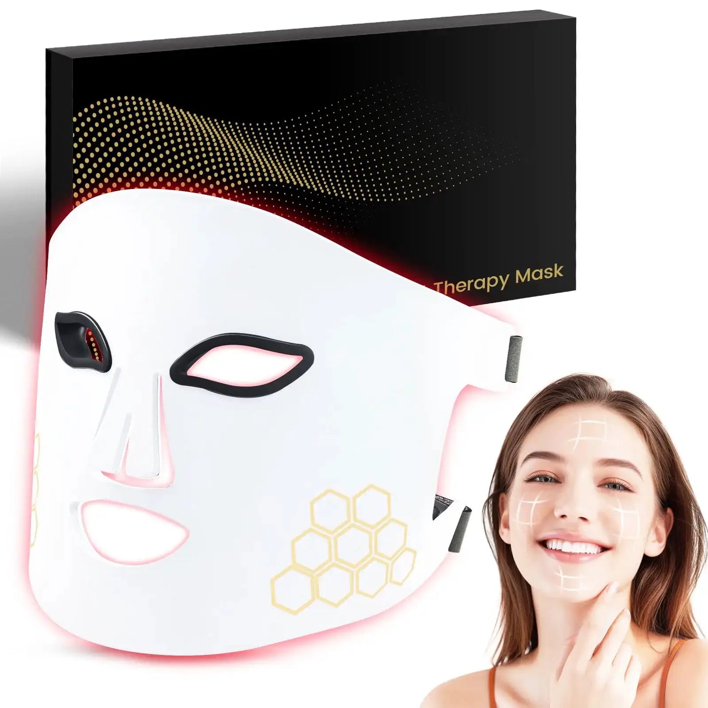 Hello Face Portable Red Infrared Blue LED Light Therapy Face Mask Acne Treatment, Skin Rejuvenation, Home Use for All Skin Types from PriceLows™