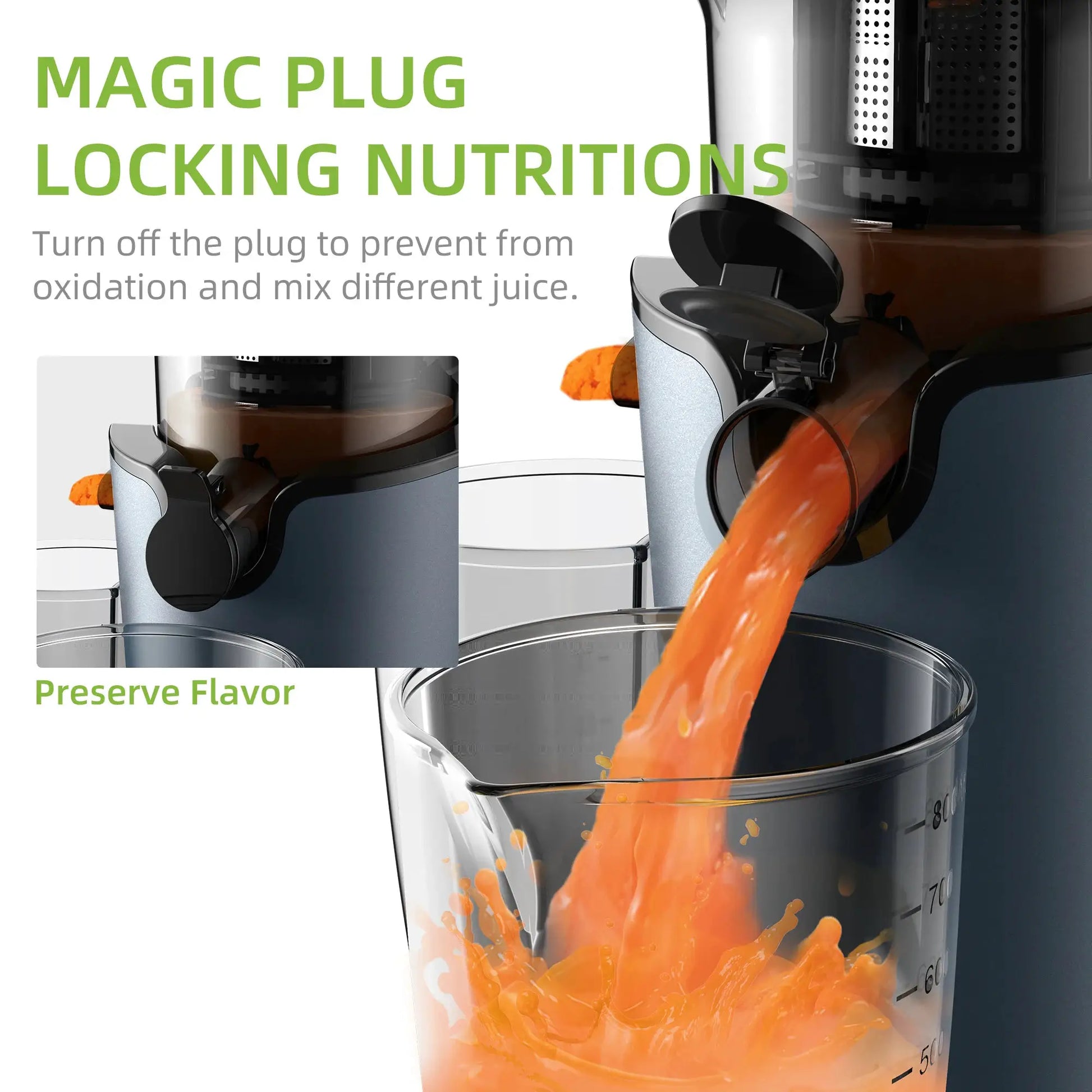BioloMix Cold Press Juicer with 78mm Feed Chute, 200W 40-65RPM Powerful Motor Slow Masticating Juice Extractor Fits Whole Fruits from PriceLows™