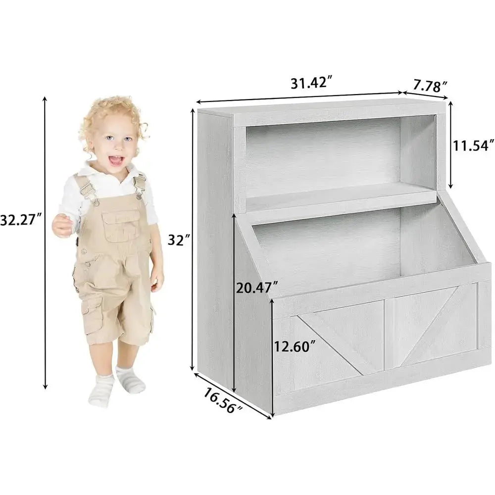 Kids Bookshel, Toy Storage, Wooden Toddler Bookcase Cabinet with Storage Organizer, Children's Large Cubbies or Playr from PriceLows™