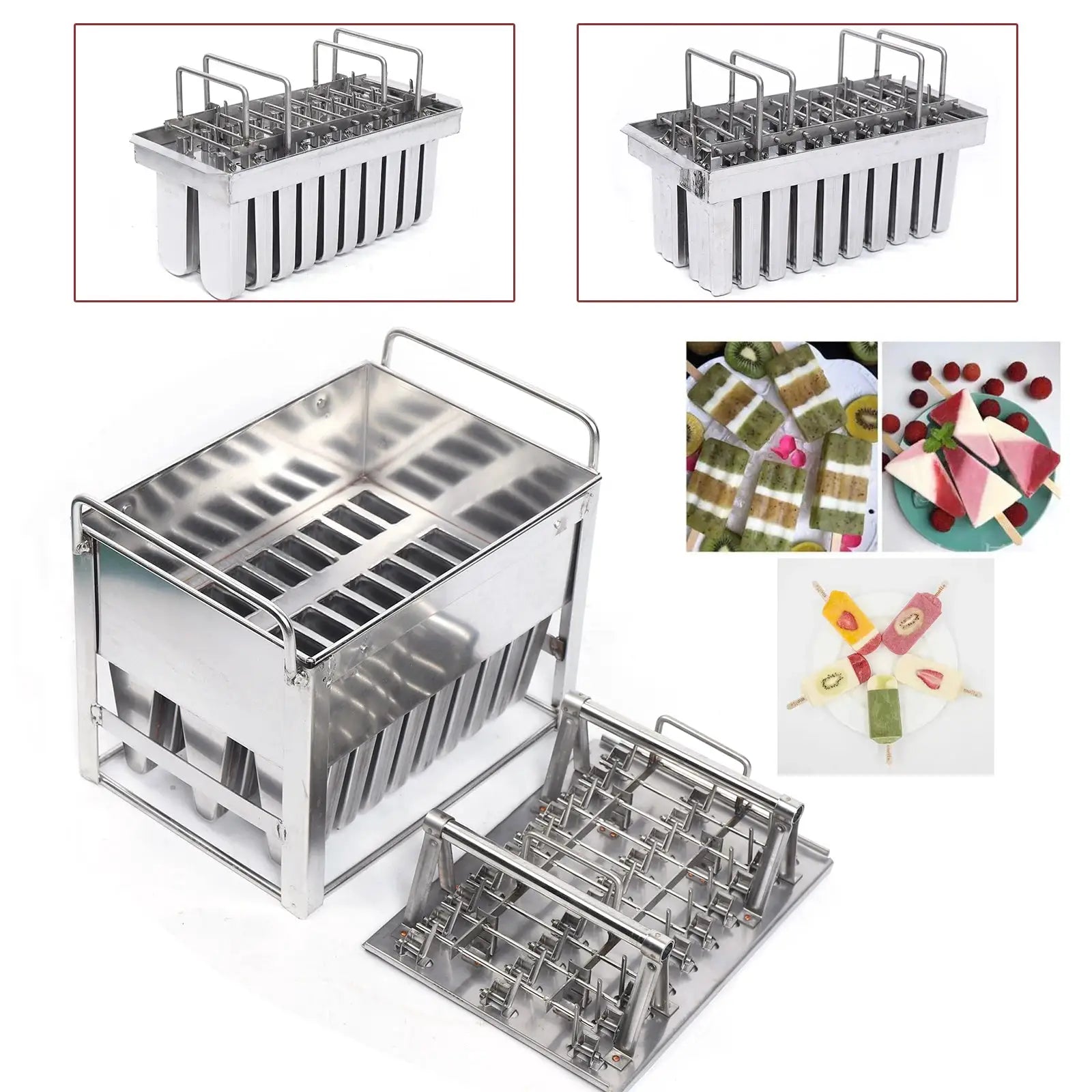 Large Capacity Ice Pop Mold for 20 Ice Cream, Food-Grade Stainless Steel, Space-Saving Design, Easy to Clean, Perfect for from PriceLows™
