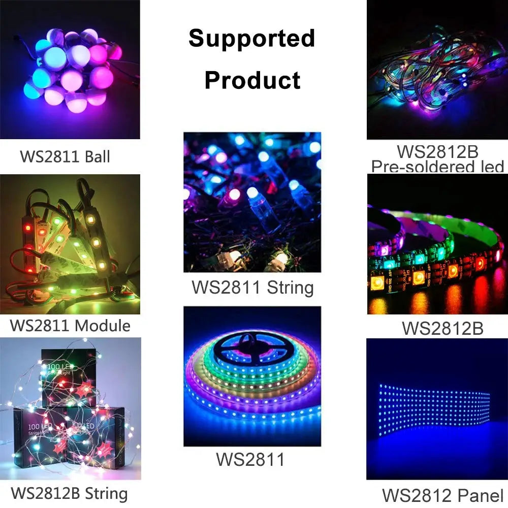 WS2811 WS2812B Led Pixels Strip Light Controller WS2812 USB/DC MINI 3Keys RF 14/17/21Keys Led Tape Remote Controller DC5-24V from PriceLows™
