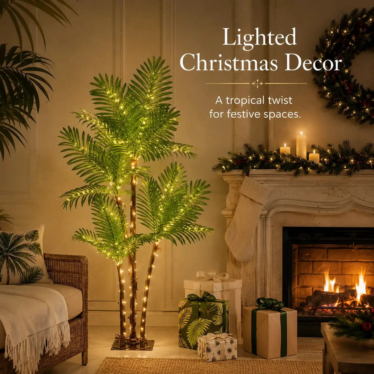 Artificial Palm Tree | LED Lights | USB Powered | 5 Ft