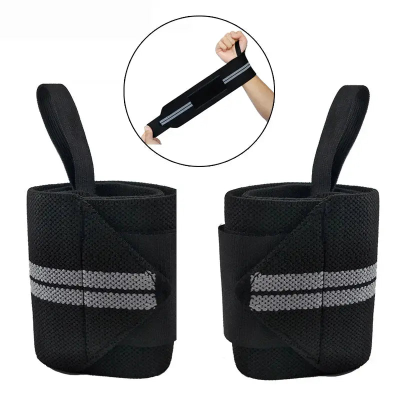 2 Pcs Wrist Wraps | Heavy Duty Support | Polyester Knit | Gym Fitness Crossfit