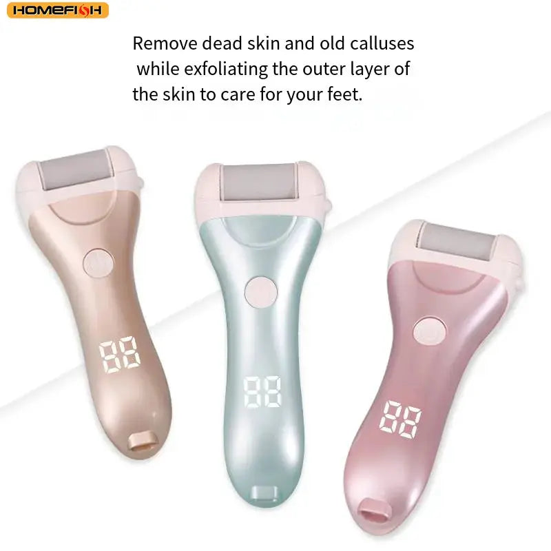 HOMEFISH Electric Pedicure Foot USB Rechargeable Power Display Grinding Exfoliator Replacement Heads For Heel Callus Remover from PriceLows™