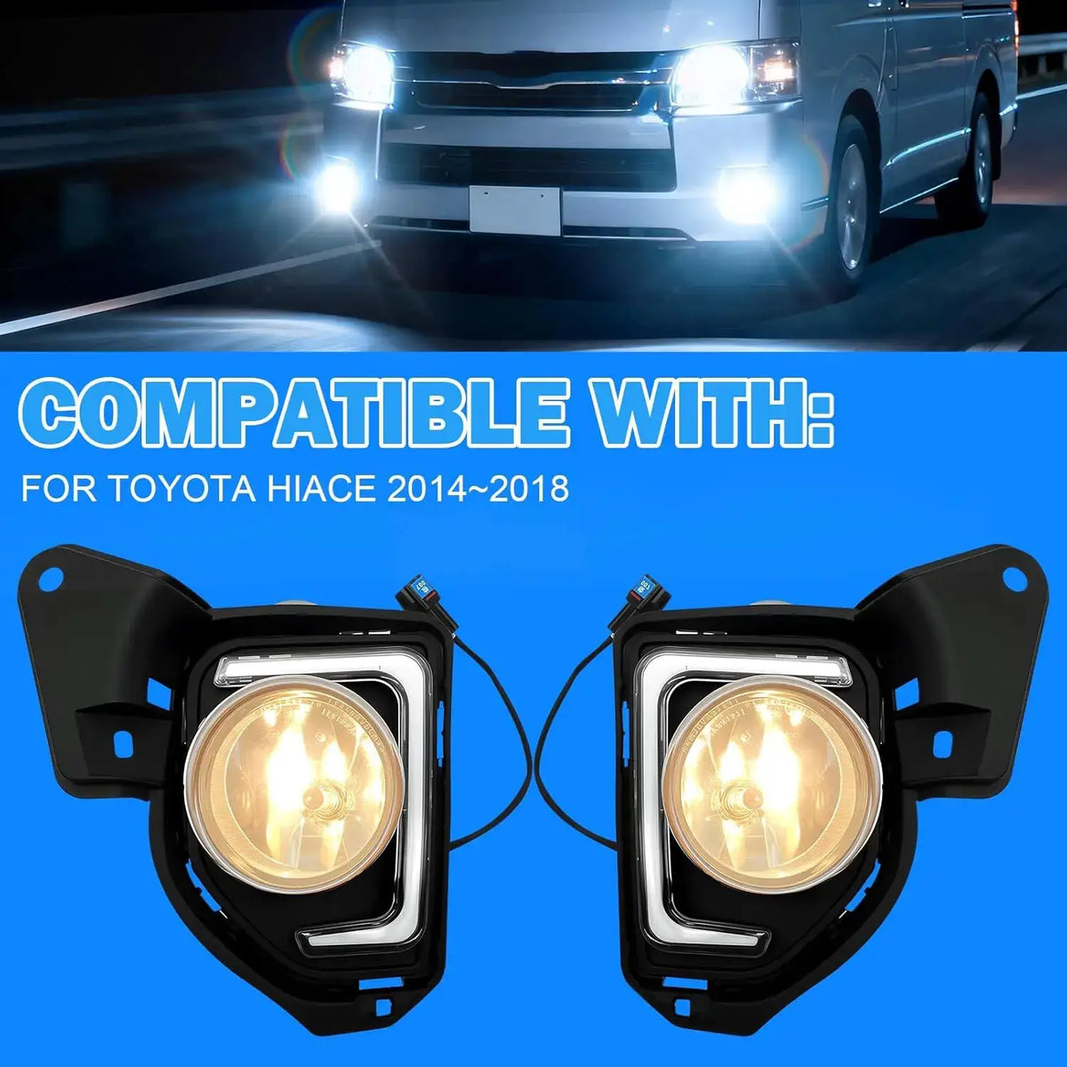LED DRL Light | Direct Fit | High Output | Fits Toyota Hiace 2014-2018