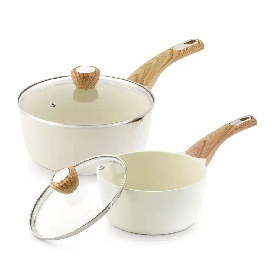 2.0 amp 3.0 Quart Ceramic Sauce Pan Sets with Lid, Cooking Pots Set, Nonstick Saucepan Set with Pour Spout, Small Kitchen Pot, N from PriceLows™