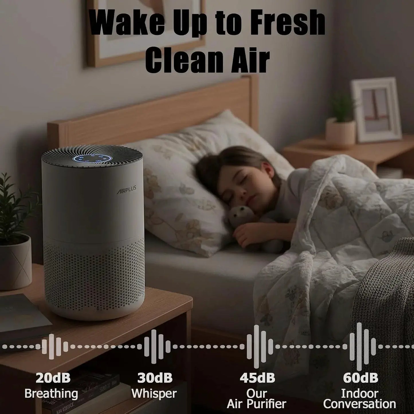 Air Purifier | 1073 Sq Ft Coverage | H13 Washable Filter