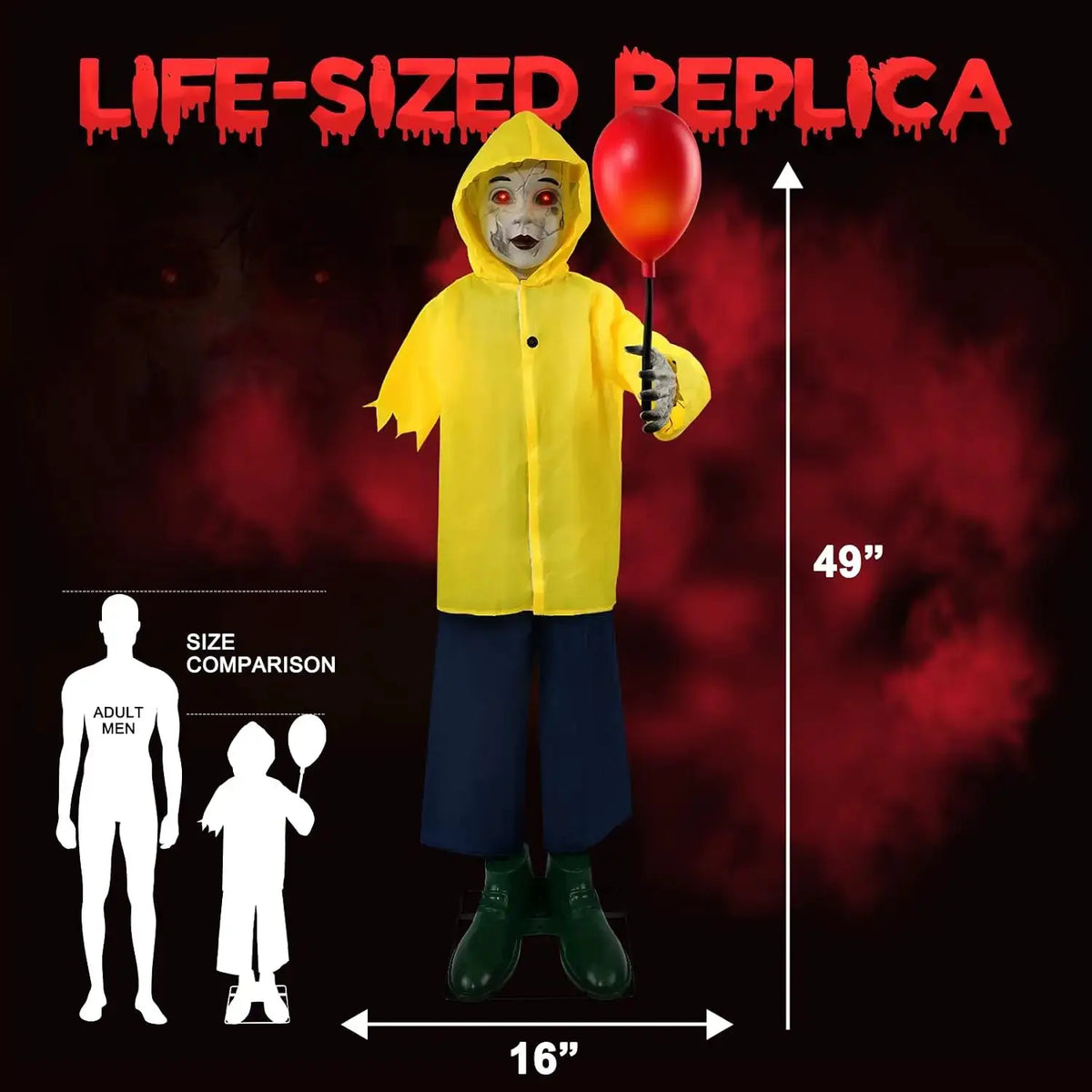 Halloween Animatronic Prop 4 Ft | Touch Active Sound Effects