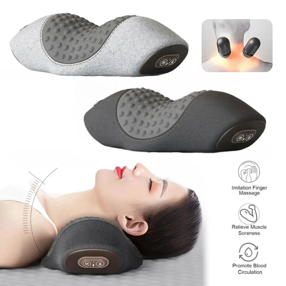 Neck Massager Pillow | Cervical Stretcher | Heating Vibration | One Size