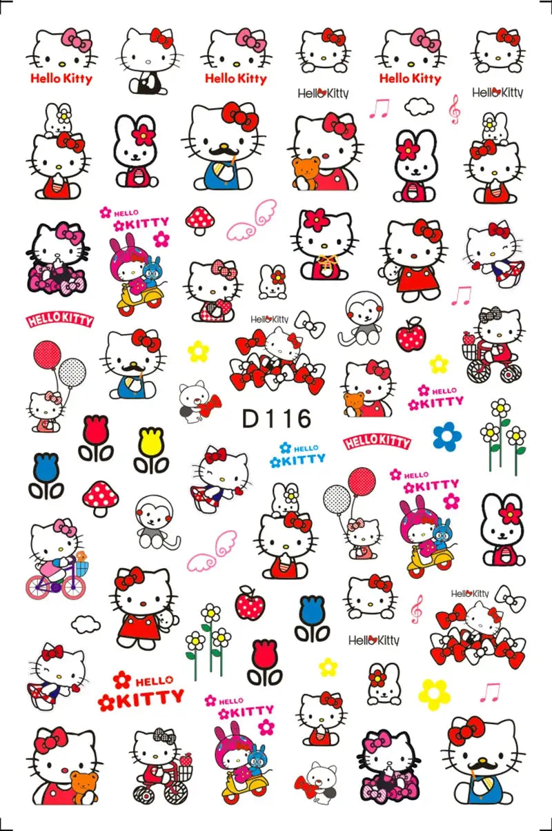 1PCS Cartoon Kawaii Pokémon Nail Stickers 3D Sanrio Hello Kitty Stickers For Nails Nails Accesories Anime Kuromi Nail Supplies from PriceLows™