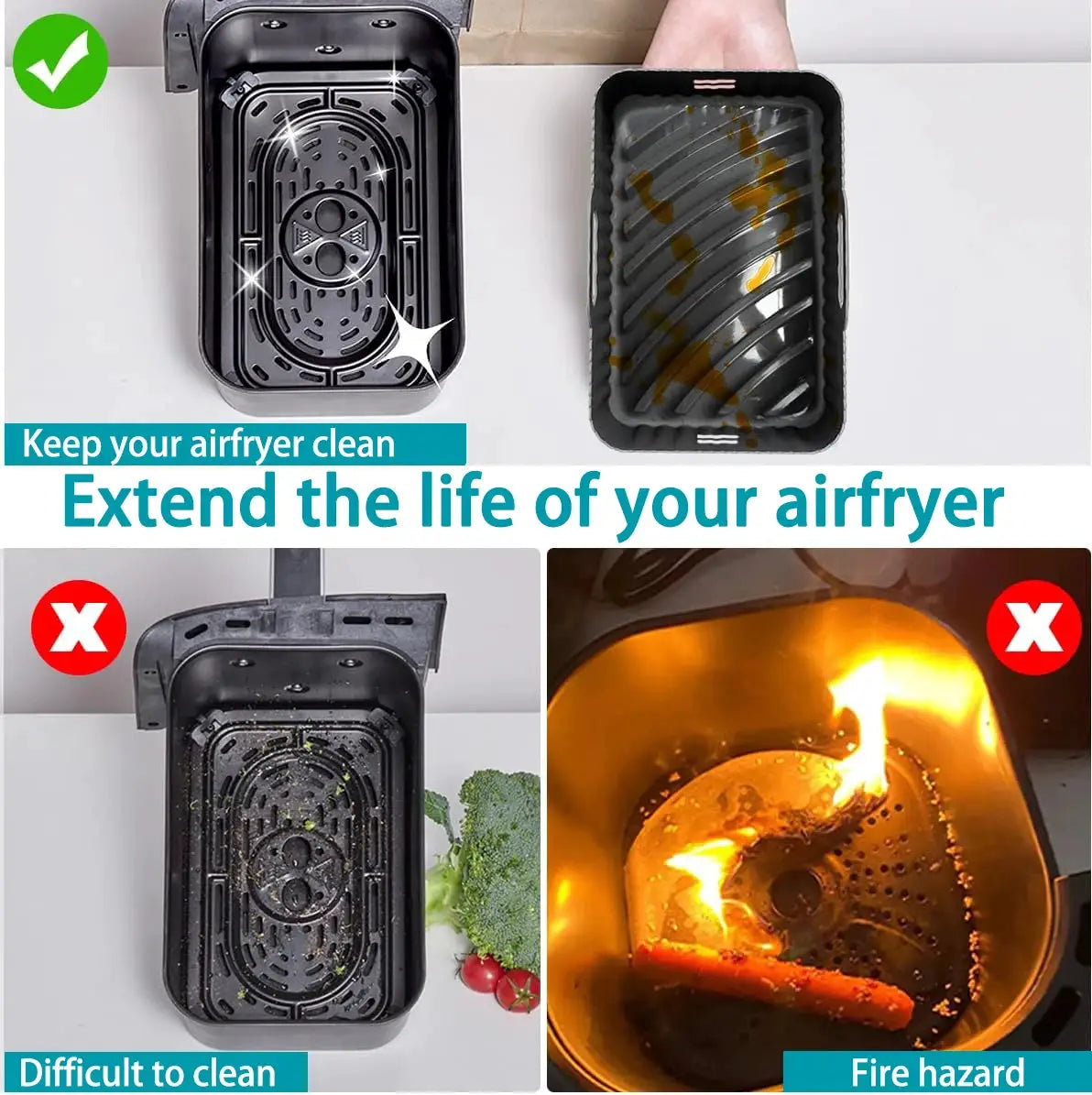 Silicone Air Fryer Mold | Cecotec 9L Compatible | Ninja AF400EU/AF300EU | 9L