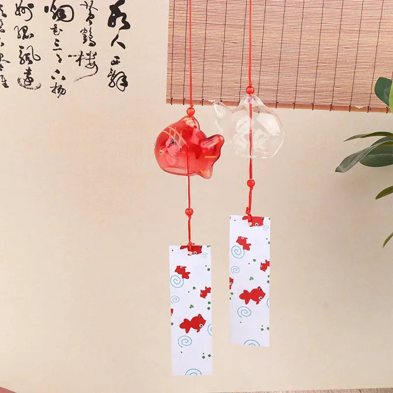 Wind Chime Chimes Japanese Glass S Style Goldfish Garden Hanging Outdoor Decor Pendant Furin Decorative Fish Ornament from PriceLows™