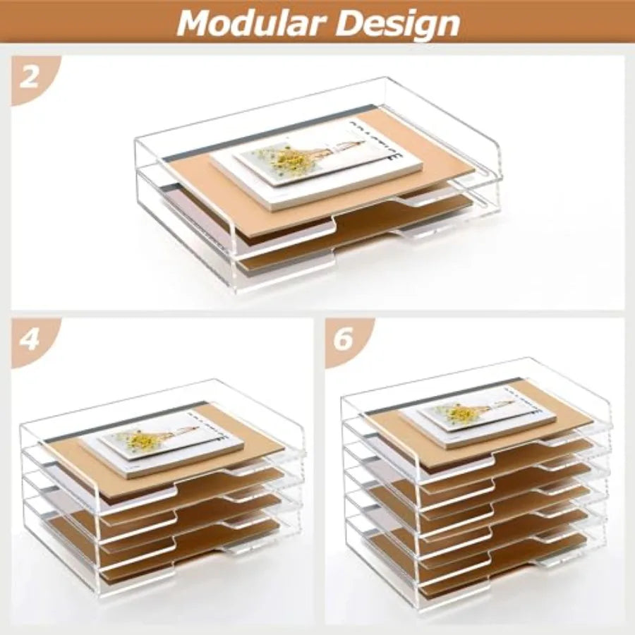 Stackable Letter Tray | Material: Acrylic | Color: Clear | 2-Pack
