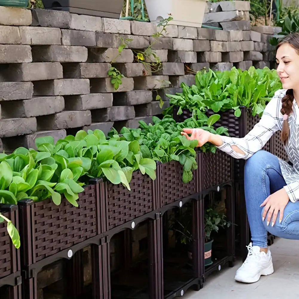 Plastic Large Flower Pot Box with Legs Raised Garden Bed Elevated Planting Container for Gardening Vegetables Fruit Flowers Herb from PriceLows™