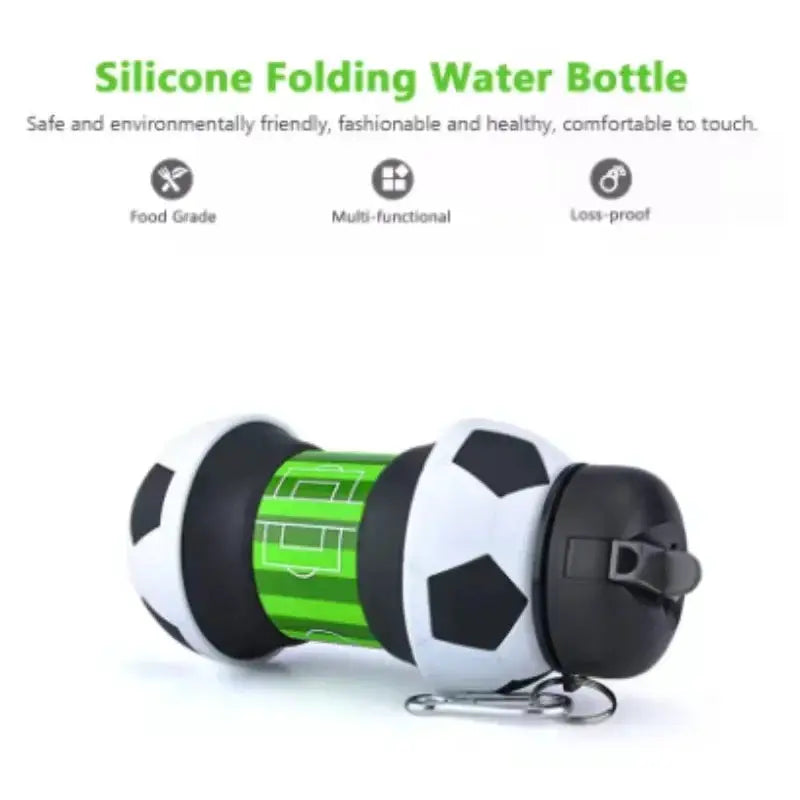 Football Silicone Collapsible Cup Drop-proof Portable Folding Water Bottle Leak-proof Kids Sports Travel Mug BPA Free from PriceLows™